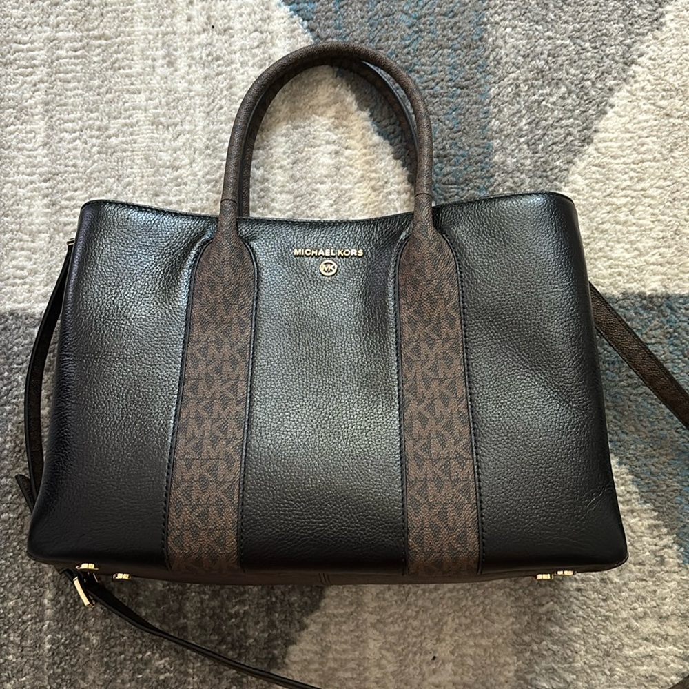 Michael Kors Black and Brown Signature Tote